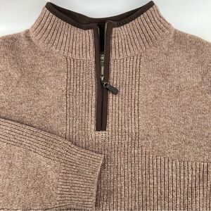 LL Bean Waterfowl Sweater Men's XL Reg Merino Lambs Wool 1/4 Zip Windstopper